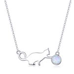 Silberne Halskette mit Katzenanhänger