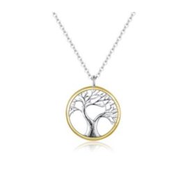 Silberne Halskette mit Lebensbaum-Anhänger