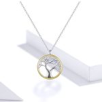 Silberne Halskette mit Lebensbaum-Anhänger