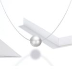 Unsichtbare Halskette mit echten Perlen und Silberverschluss