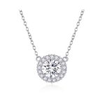 Silberne Halskette mit Blumenanhänger