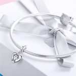 Silberanhänger, Herz mit Katze