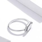 Silberner Damenring, sechseckig, Größe 8