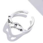 Silberner Damenring, abstrakt