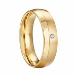 Női karikagyűrű nemesacélból, aranyszínű, 10-es méret