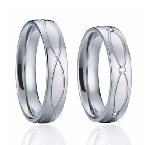 Férfi karikagyűrű hullámmintával, 8-as méret