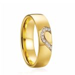 Női karikagyűrű nemesacélból, aranyozott, 10-es méret