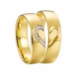 Férfi karikagyűrű nemesacélból, aranyozott, 11-es méret