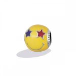 Silberner Anhänger, sternenäugiger Smiley