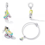 Silberanhänger, Rollschuhe