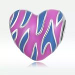 Silberanhänger, mehrfarbiges Herz