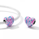 Silberanhänger, mehrfarbiges Herz