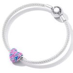 Silberanhänger, mehrfarbiges Herz