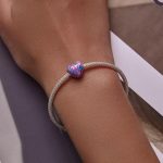 Silberanhänger, mehrfarbiges Herz