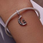 Silberanhänger, Katze mit Mond