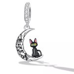 Silberanhänger, Katze mit Mond