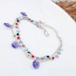  Perlenarmband, Tansanit, verziert mit Swarovski-Kristallen