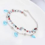  Perlenarmband, Aquamarin, verziert mit Swarovski-Kristallen