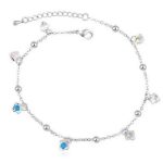  Perlenförmiges Steinarmband, verziert mit Swarovski-Kristallen