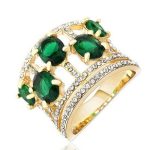  Einzigartiger Steinring, verziert mit Swarovski-Kristallen