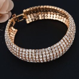  Armband Österreich mit Kristallen, goldfarben, 19 cm