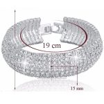 Armband Österreich mit Kristallen, silberfarben, 19 cm