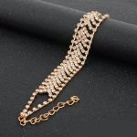  Vergoldetes Armband mit Kristallen, goldfarben, 17+6 cm