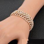  Versilbertes Armband mit Kristallen, silberfarben, 17+6 cm