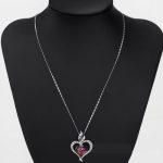  Doppelherz-Halskette, elegant, österreichischer Kristall