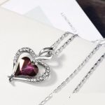  Doppelherz-Halskette, elegant, österreichischer Kristall