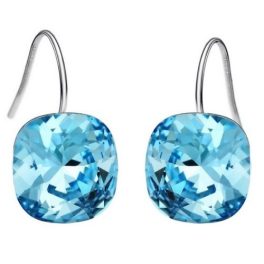  Ovale Ohrringe, Blau, verziert mit Swarovski-Kristallen