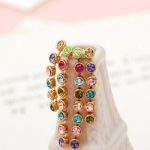  Lange Steinohrringe, mehrfarbig, verziert mit Swarovski-Kristallen