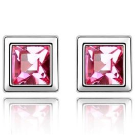  Kockka-Ohrringe, Pink, verziert mit Swarovski-Kristallen
