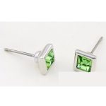  Kockka-Ohrringe, Peridot, verziert mit Swarovski-Kristallen
