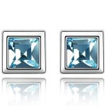  Kockka-Ohrringe, Aquamarin, verziert mit Swarovski-Kristallen