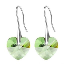    Herzsteinohrringe, Peridot, verziert mit Swarovski-Kristallen
