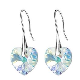    Herzsteinohrringe, Crystal AB, verziert mit Swarovski-Kristallen
