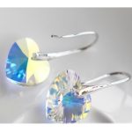  Herzsteinohrringe, Crystal AB, verziert mit Swarovski-Kristallen