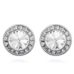  Runde Steinohrringe, Kristall, verziert mit Swarovski-Kristallen