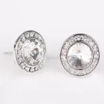  Runde Steinohrringe, Kristall, verziert mit Swarovski-Kristallen