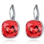 Piercing-Ohrringe, Padparadscha, verziert mit Swarovski-Kristallen