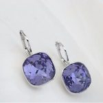  Piercing-Ohrringe, Tansanit, verziert mit Swarovski-Kristallen