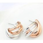  Zweifarbige Halbkreisohrringe