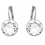 Runde Mini-Ohrringe, Rhodium, verziert mit Swarovski-Kristallen