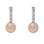  Perlenohrringe, Bronze, verziert mit Swarovski-Kristallen