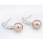  Perlenohrringe, Bronze, verziert mit Swarovski-Kristallen