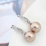  Perlenohrringe, Bronze, verziert mit Swarovski-Kristallen