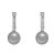  Perlenohrringe, Grau, verziert mit Swarovski-Kristallen