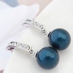  Perlenohrringe, Blau, verziert mit Swarovski-Kristallen