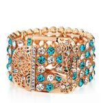  Armband im Gürtelstil, verziert mit Swarovski-Kristallen